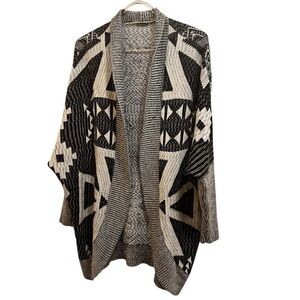 Charlotte Russe Open Cardigan Dolman Sleeve Black, White, Heather Gray Size XL
